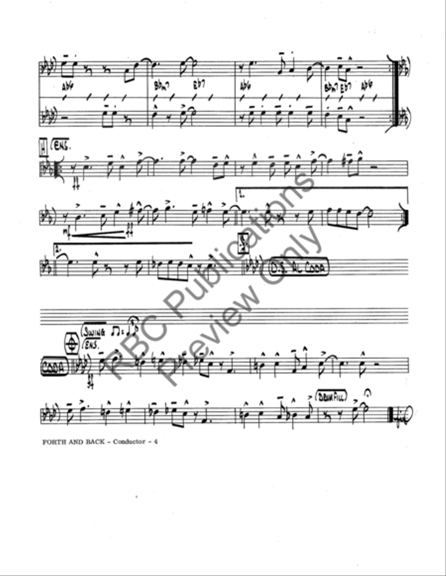 Forth And Back (Score) Jazz Ensemble scores gallery preview page 5