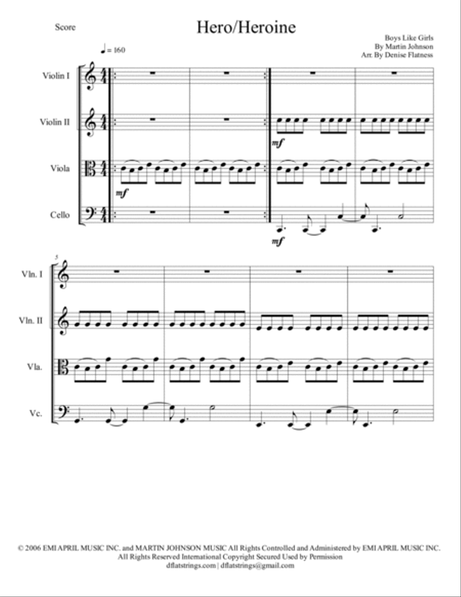 Hero/heroine String Quartet scores gallery preview page 2
