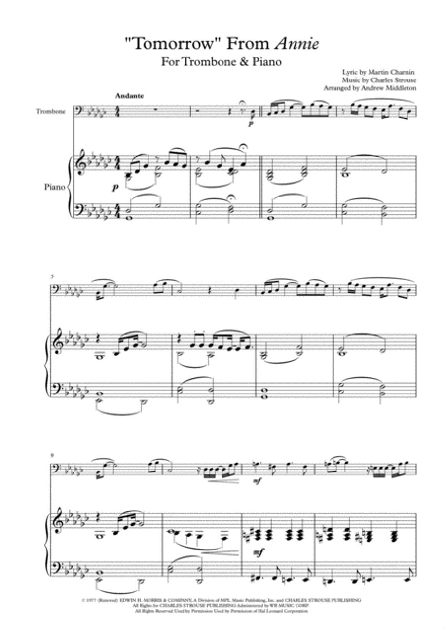 Tomorrow Piano scores gallery preview page 3