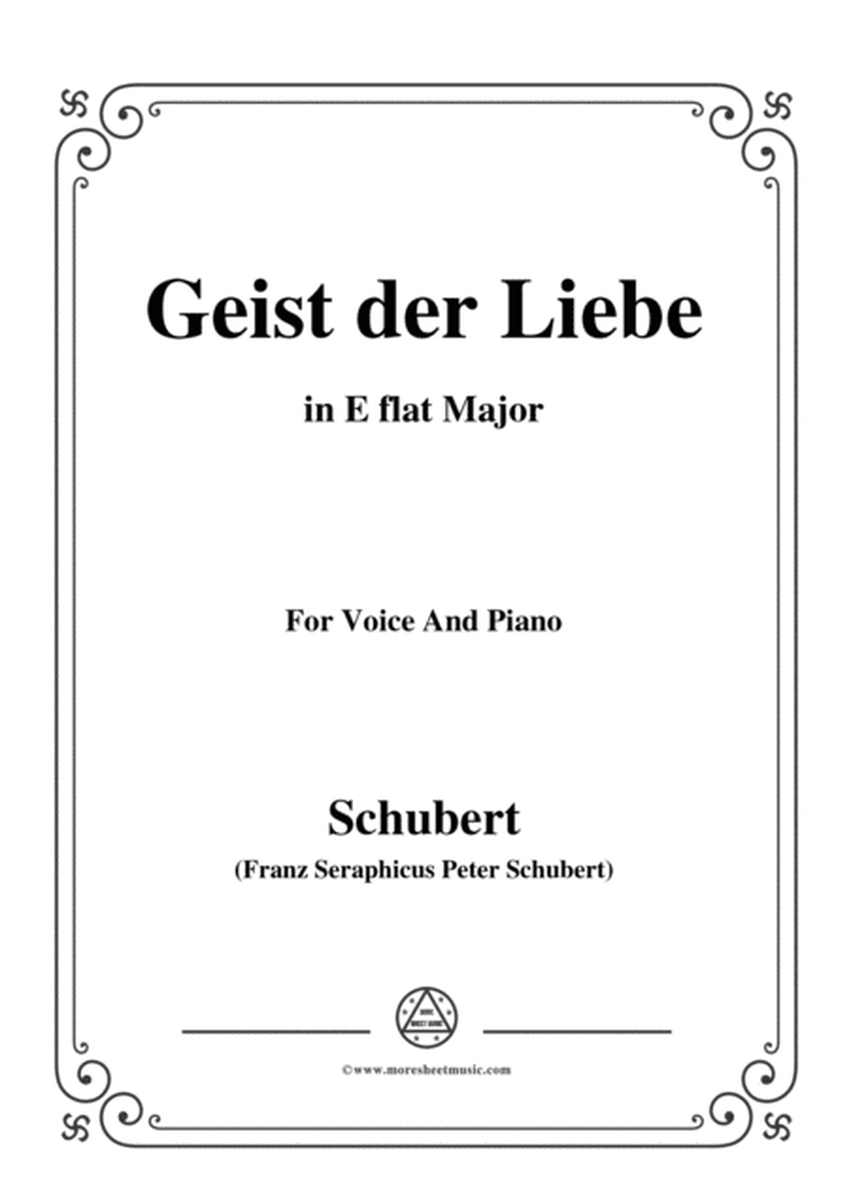 Schubert-Geist der Liebe,in E flat Major,for Voice and Piano image number null