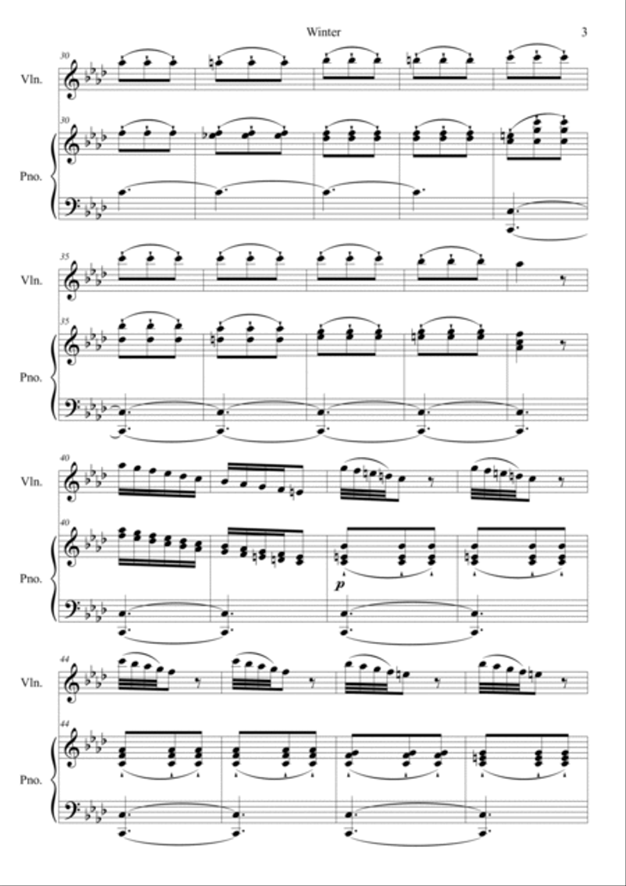 The Four Seasons: Winter 3rd Movement Violin Solo scores gallery preview page 3