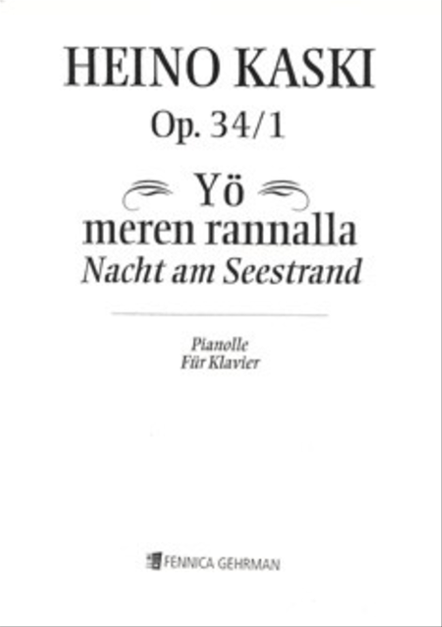 Yö meren rannalla / Nacht am Seestrand op 34/1 Piano Solo scores gallery preview page 1