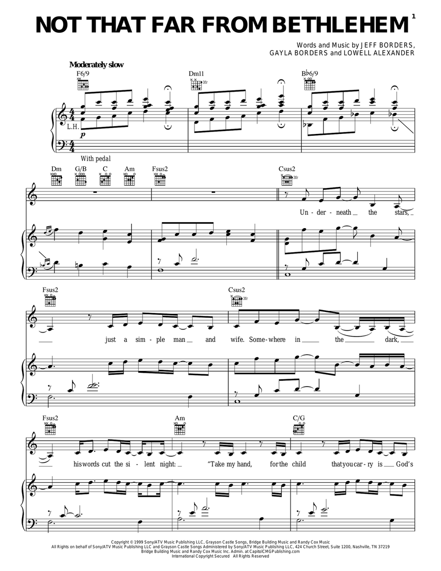 Not That Far From Bethlehem Piano, Vocal, Guitar scores gallery preview page 1