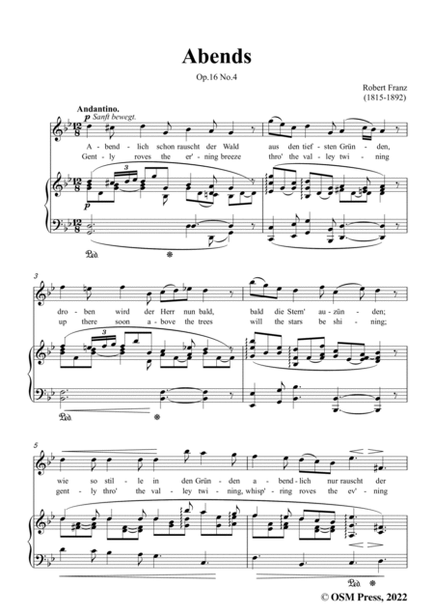 Franz-Abends,in g minor,Op.16 No.4,from 6 Gesange