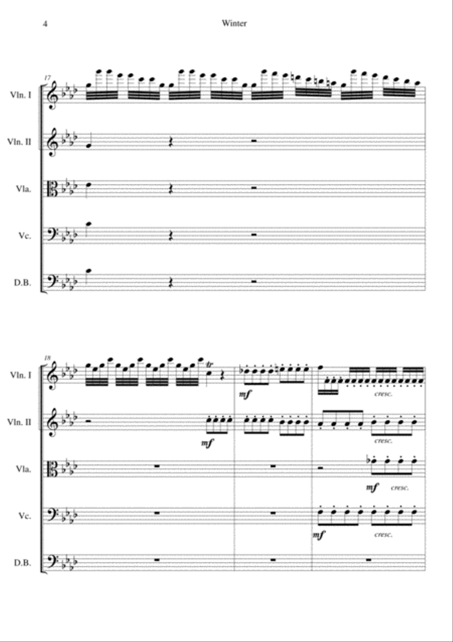 The Four Seasons - Winter 1st Movement Cello scores gallery preview page 4