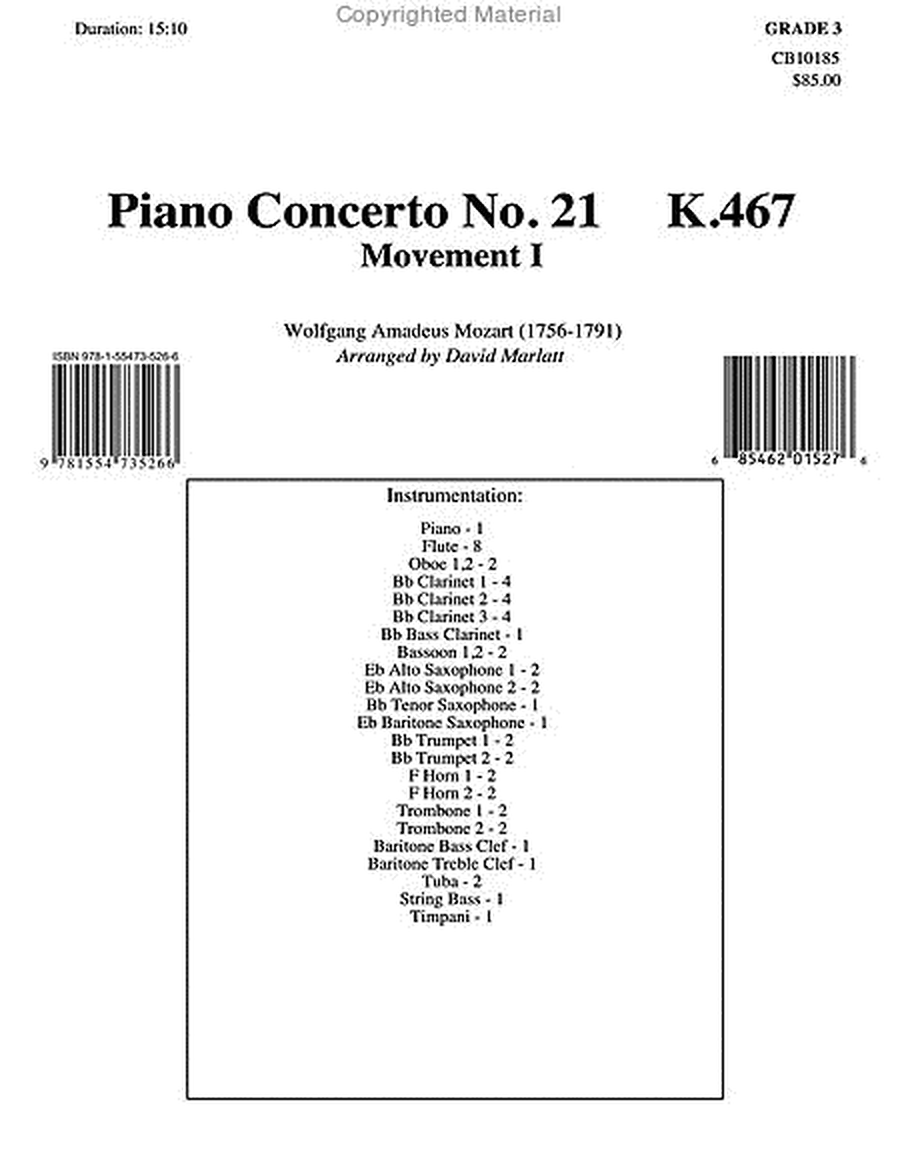 Piano Concerto No. 21, K. 467 (Movement I)
