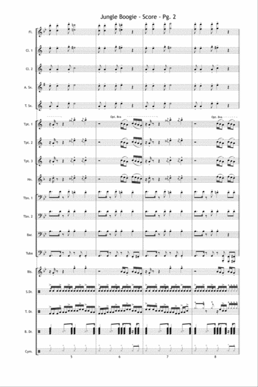 Jungle Boogie Jungle Boogie Marching Band scores gallery preview page 3