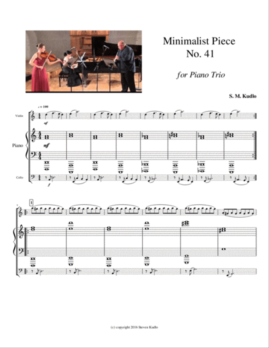 Minimalist Piece No. 41 for Piano Trio Piano Trio scores gallery preview page 1
