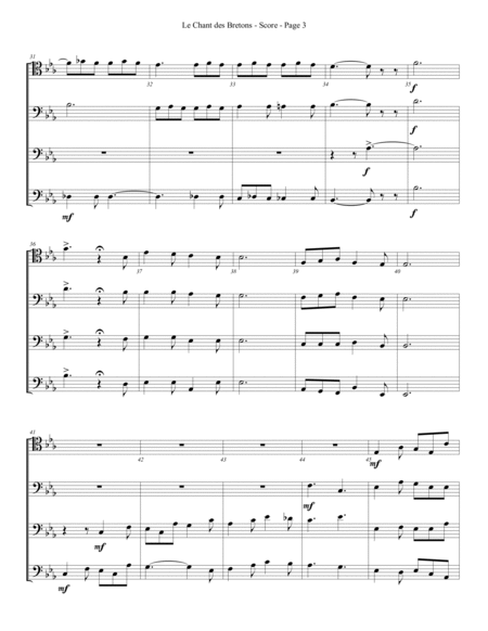 Le Chant des Bretons for Trombone or Low Brass Quartet image number null