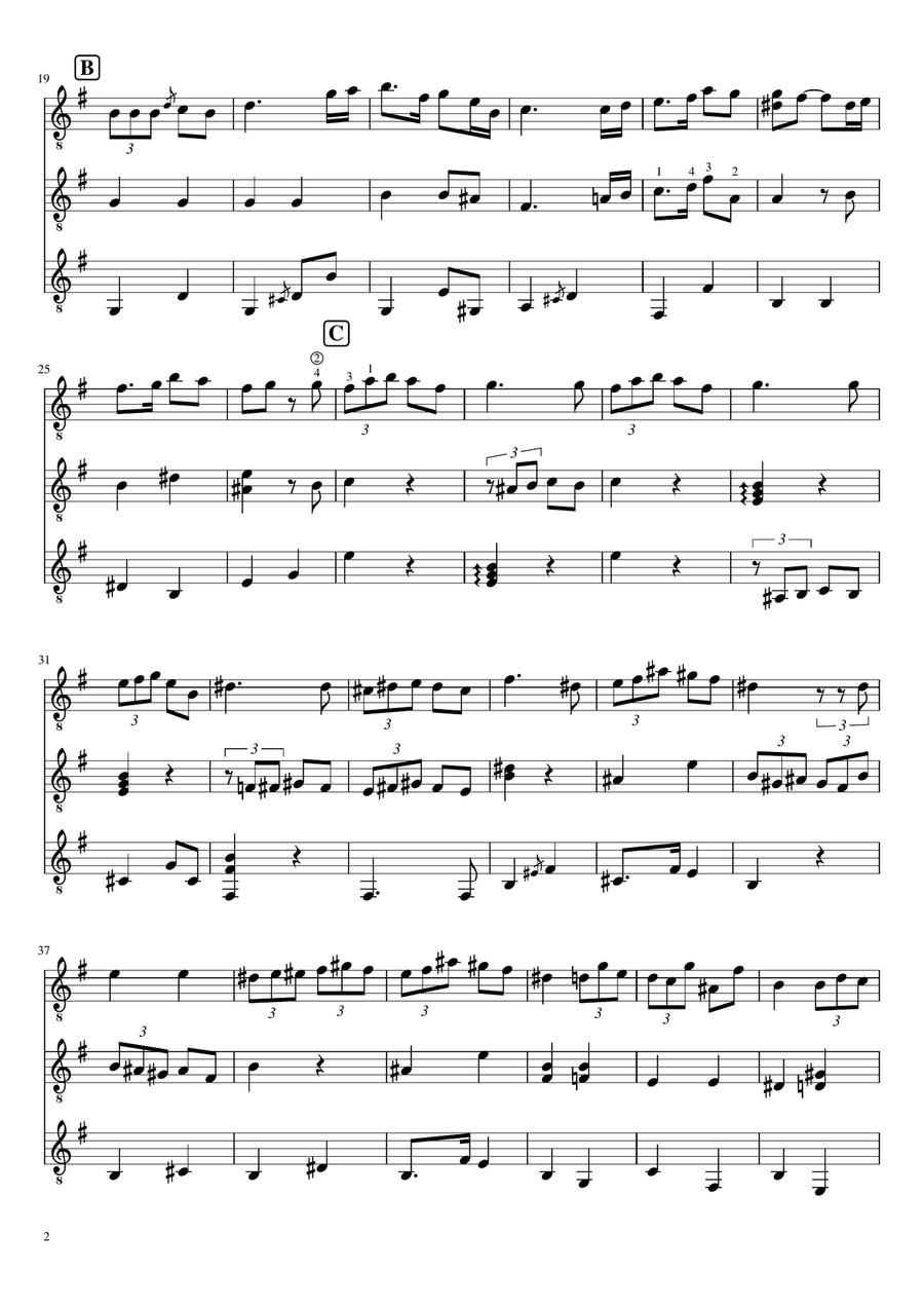 Tango Op.165 No.2 - Isaac Albeniz (arranged for guitar ensemble) Guitar Ensemble scores gallery preview page 2