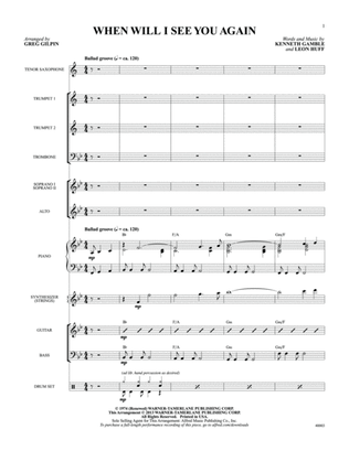 Book cover for When Will I See You Again: Score