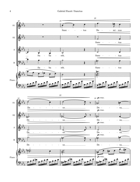 Sanctus (from the Fauré Requiem) (SSAB)