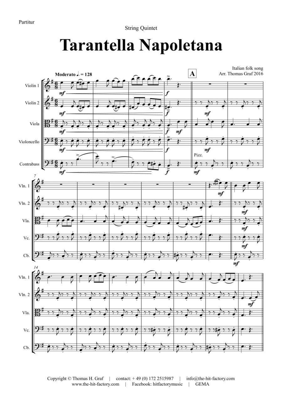 Tarantella Napoletana - Italian Folk Song - String Orchestra String Orchestra scores gallery preview page 1