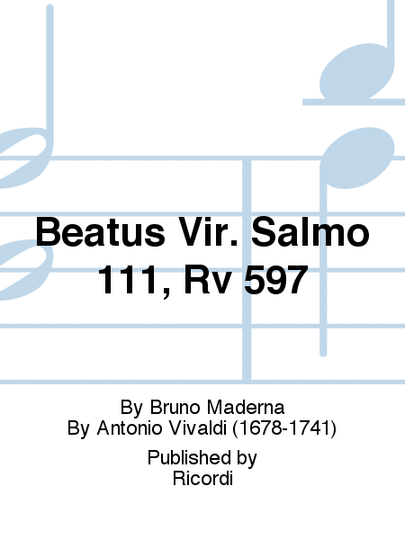 Beatus Vir. Salmo 111, Rv 597