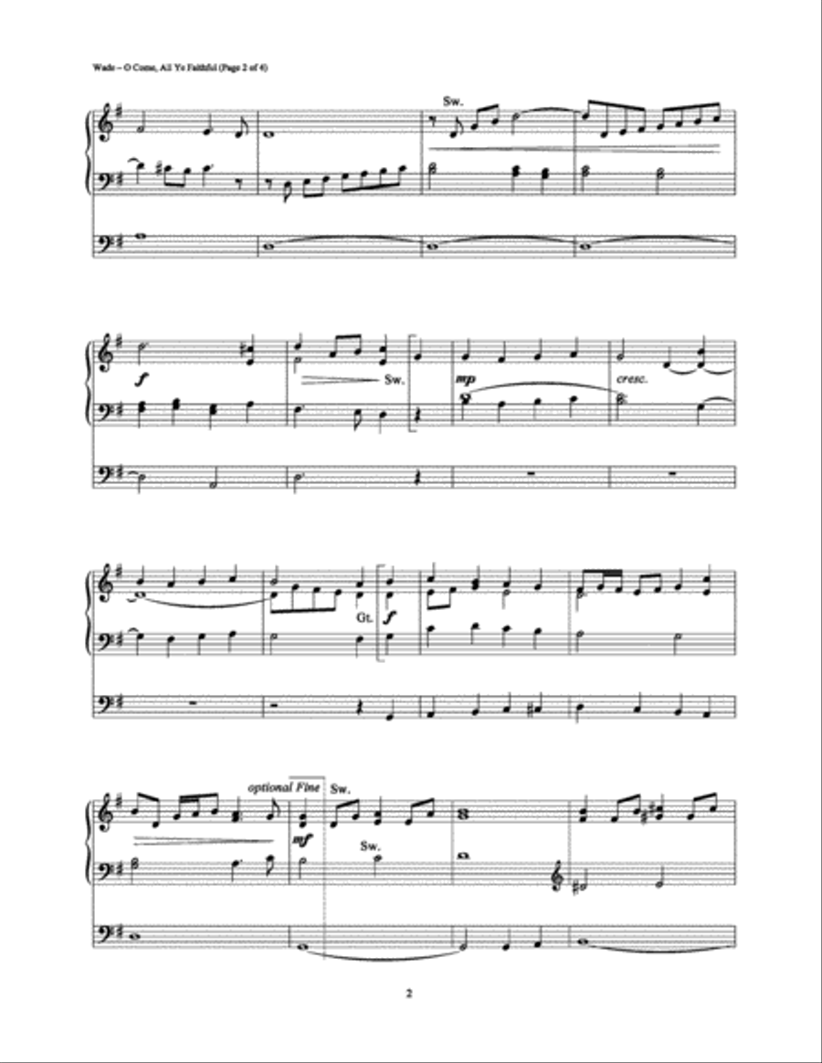 O Come, All Ye Faithful Organ scores gallery preview page 2