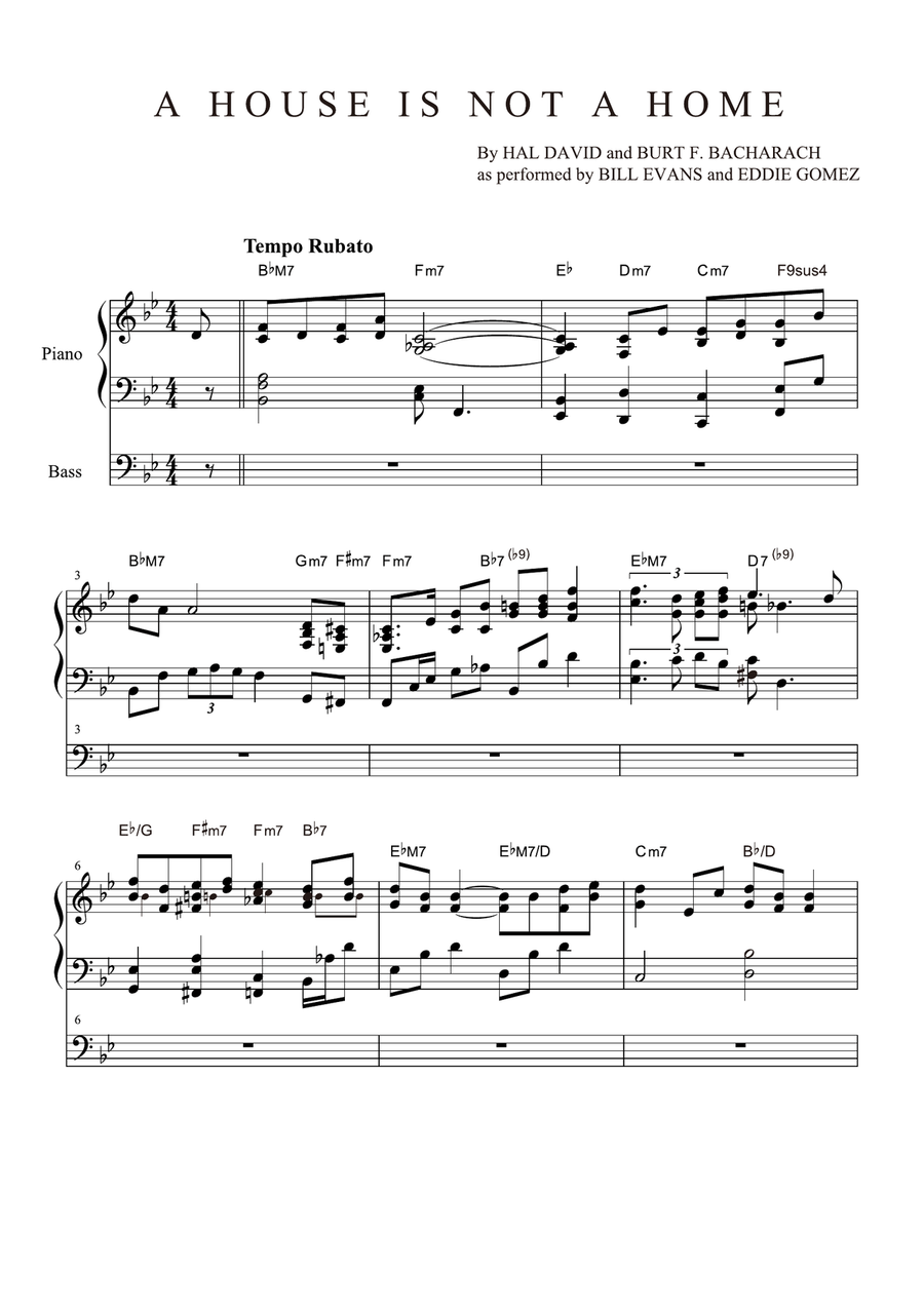 A House Is Not A Home String Duet scores gallery preview page 1