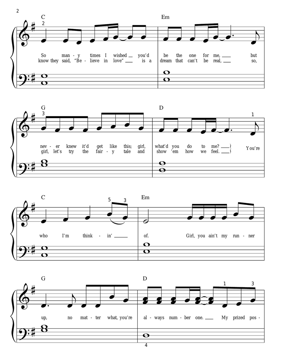 Favorite Girl Easy Piano scores gallery preview page 2