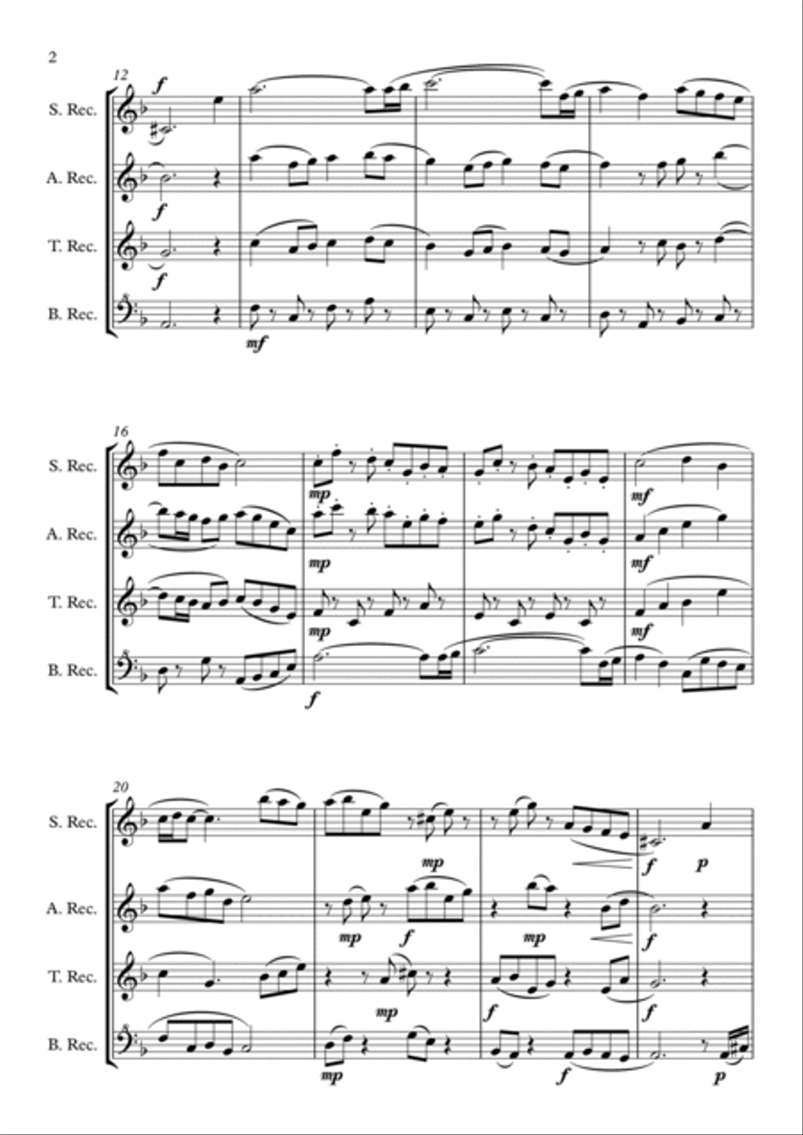 Evocations - Recorder Quartet Chamber Music scores gallery preview page 2