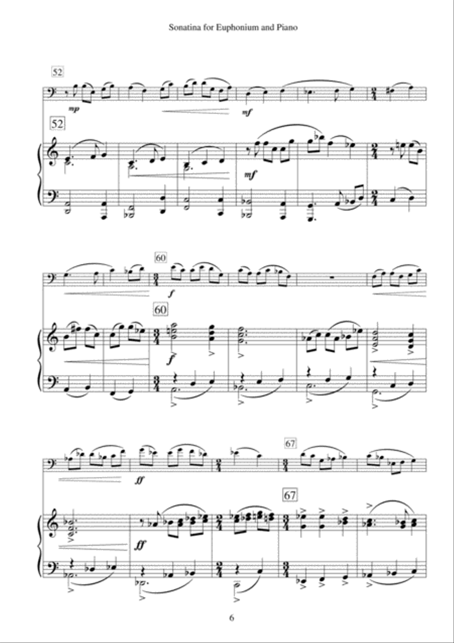 Sonatina for Euphonium and Piano Euphonium scores gallery preview page 6