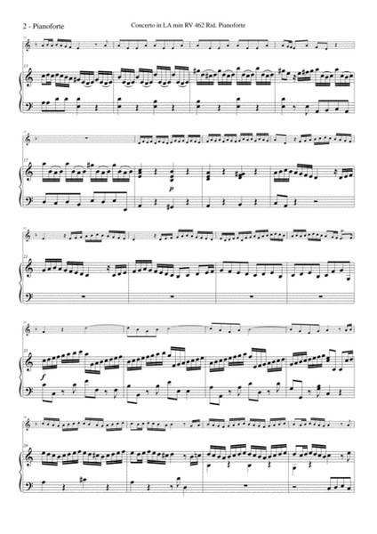 A. Vivaldi Concerto in La minore KV 462 riduzione per Ocarina e pianoforte by Antonio Vivaldi Piano Solo - Digital Sheet Music