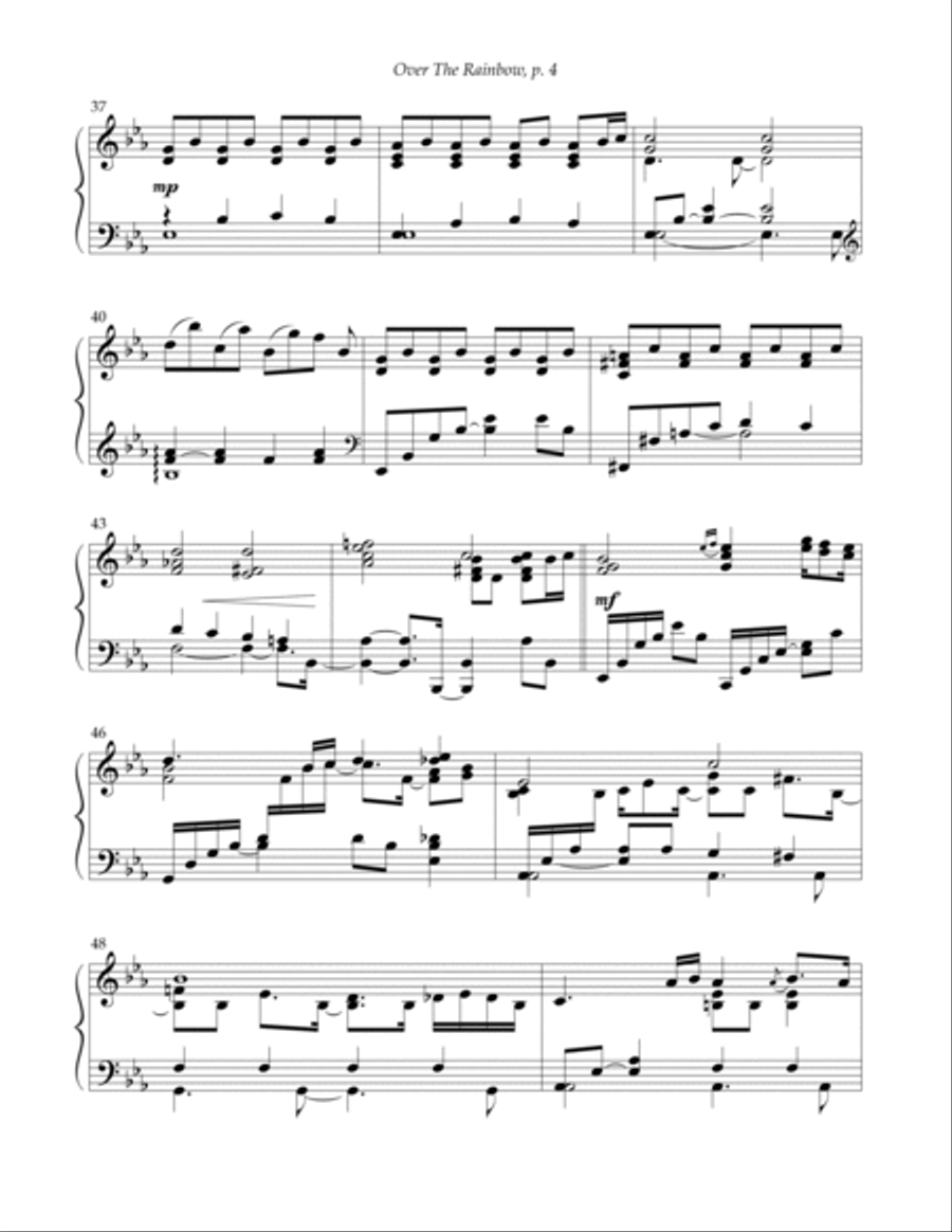 Over The Rainbow Piano Solo scores gallery preview page 4