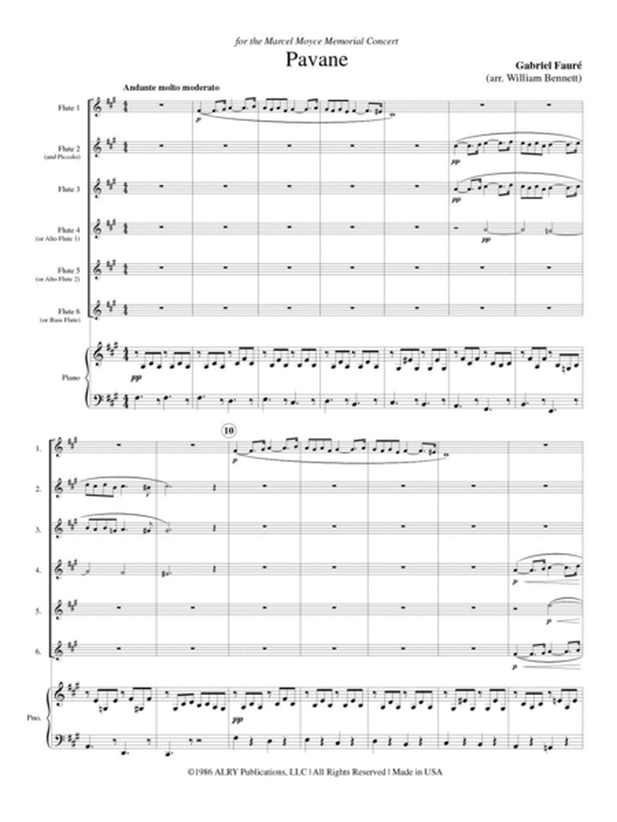Pavane for Flute Choir and Piano