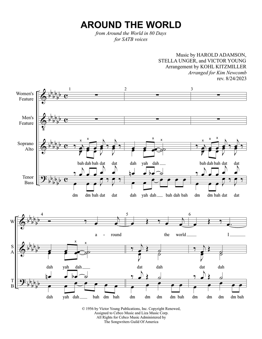 Around The World Around The World 4-Part scores gallery preview page 2