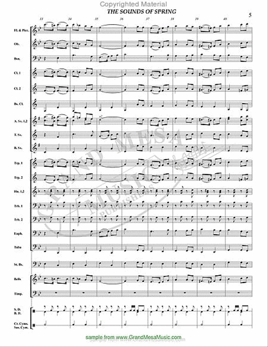 The Sounds of Spring The Sounds of Spring Concert Band scores gallery preview page 6