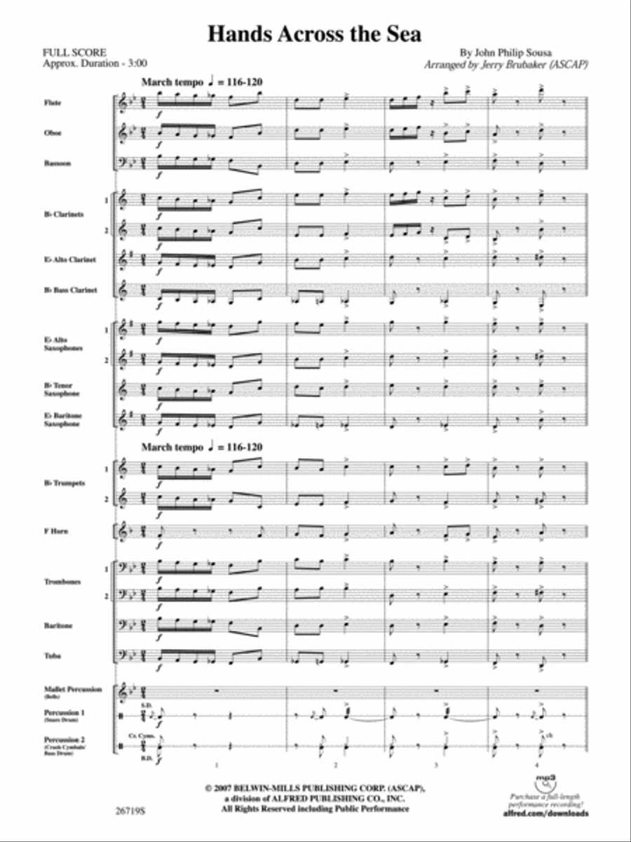 Hands Across the Sea Concert Band scores gallery preview page 2