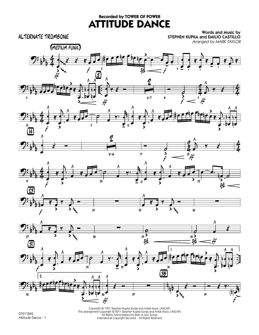 Attitude Dance - Alternate Trombone Jazz Ensemble scores gallery preview page 1