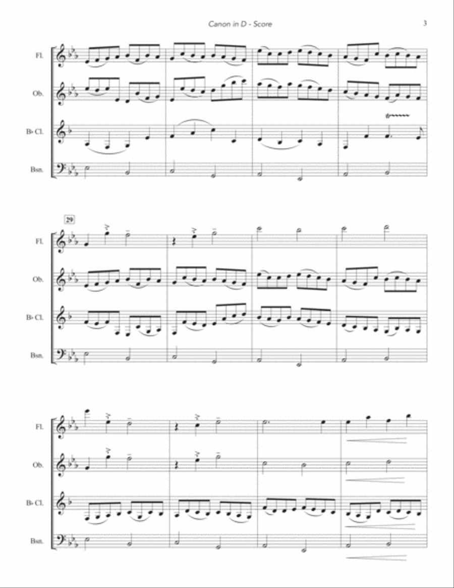 Canon in D Canon in D Woodwind Quartet scores gallery preview page 4