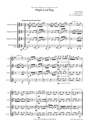 Maple Leaf Rag - 3 Clarinets & Bass Clarinet