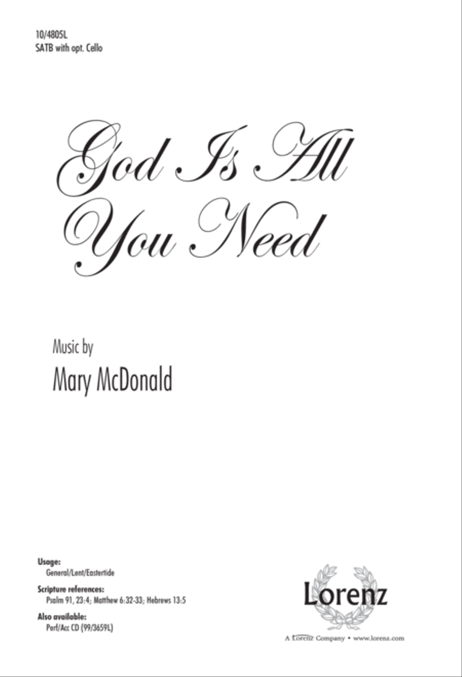 God Is All You Need God Is All You Need 4-Part scores gallery preview page 1