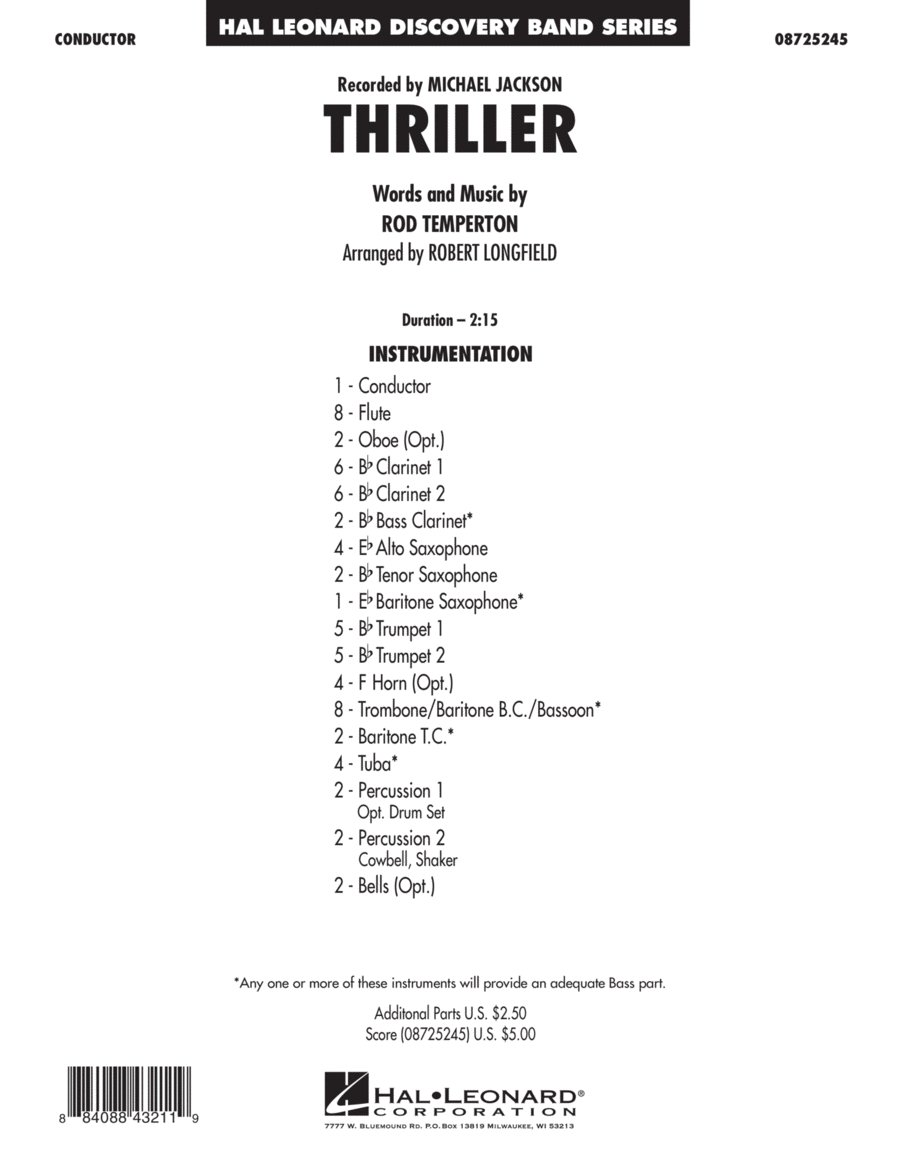 Thriller - Full Score Score scores gallery preview page 1