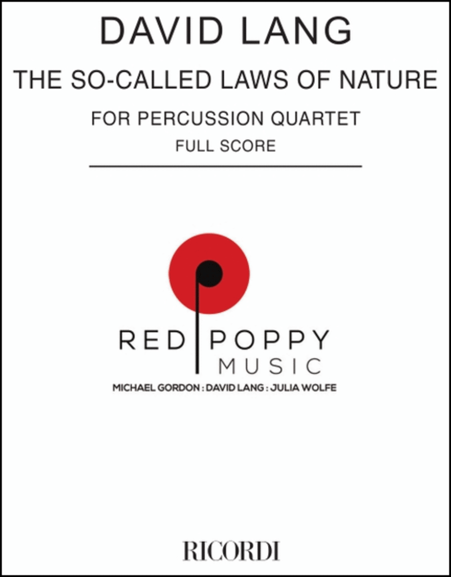 The So Called Laws of Nature, (score)