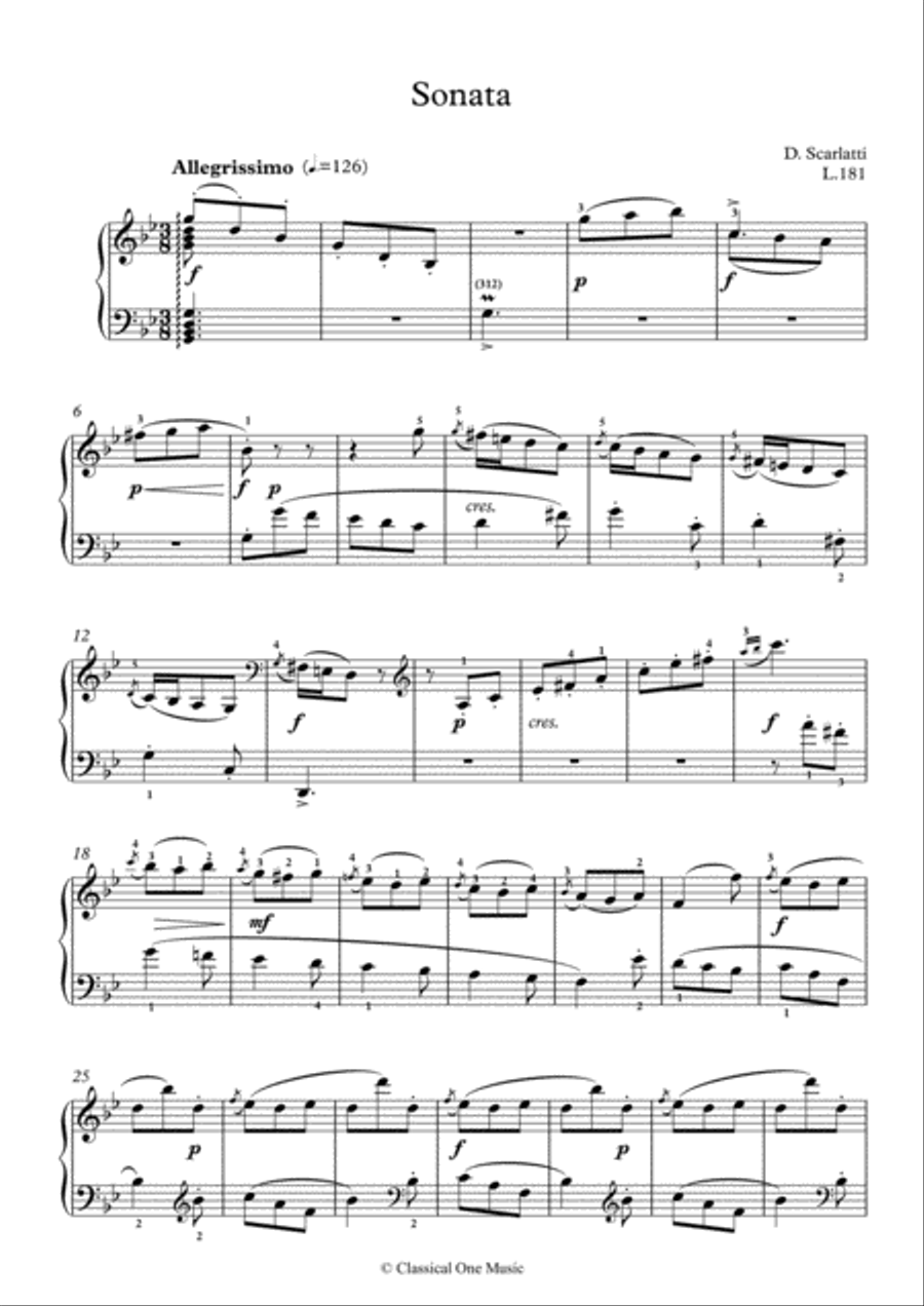 Scarlatti-Sonata in g-minor L.181 K.121(piano) Piano Solo scores gallery preview page 2