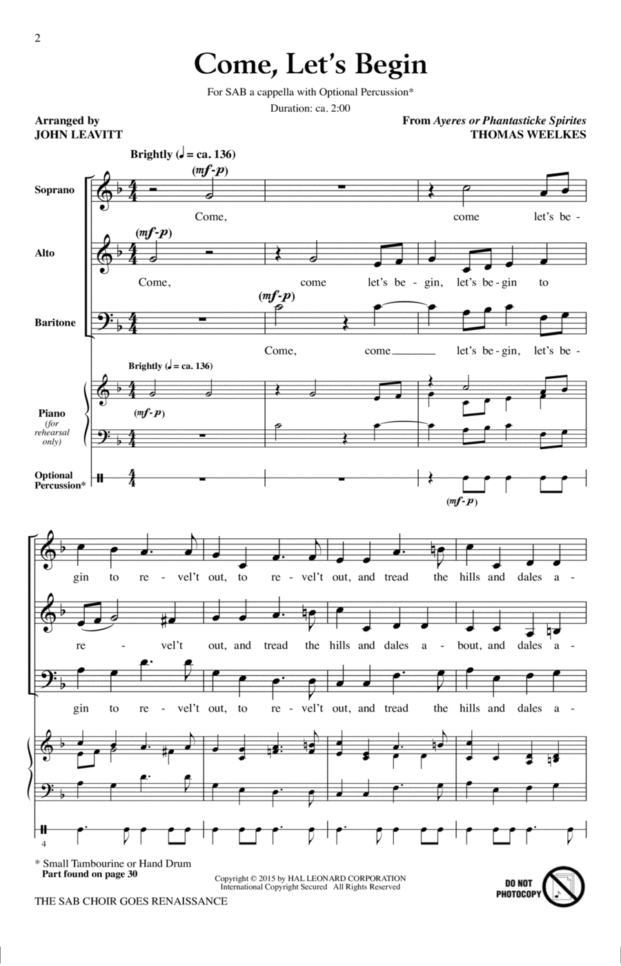 The SAB Choir Goes Renaissance 3-Part scores gallery preview page 1