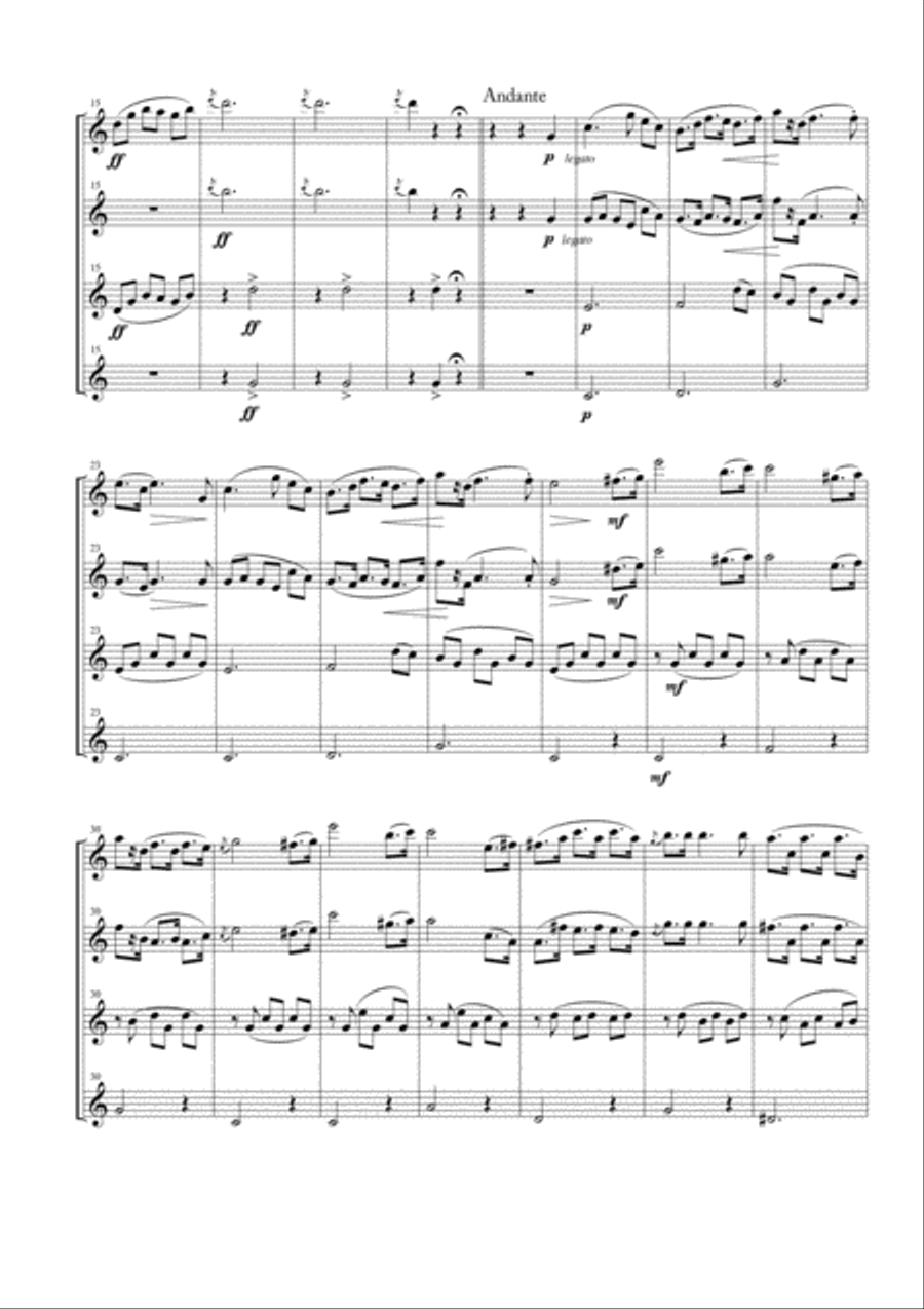 Wiener Blut for Flute Quartet Flute Quartet scores gallery preview page 2