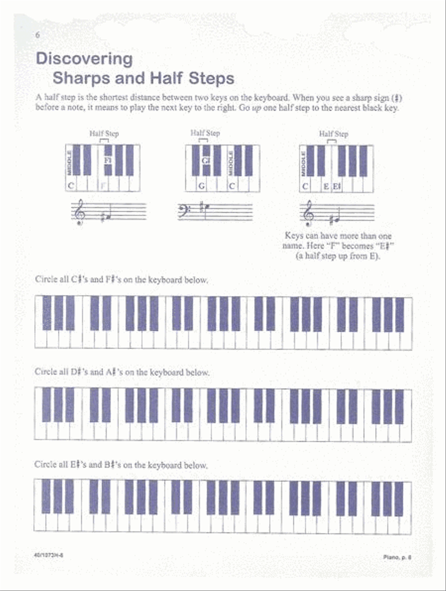Piano Discoveries Theory Book 1B Piano Method scores gallery preview page 6
