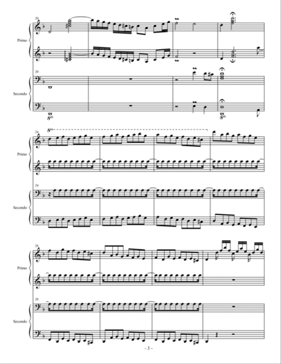 Toccata and Fugue in D Minor, BWV 565 1 Piano, 4-Hands scores gallery preview page 3