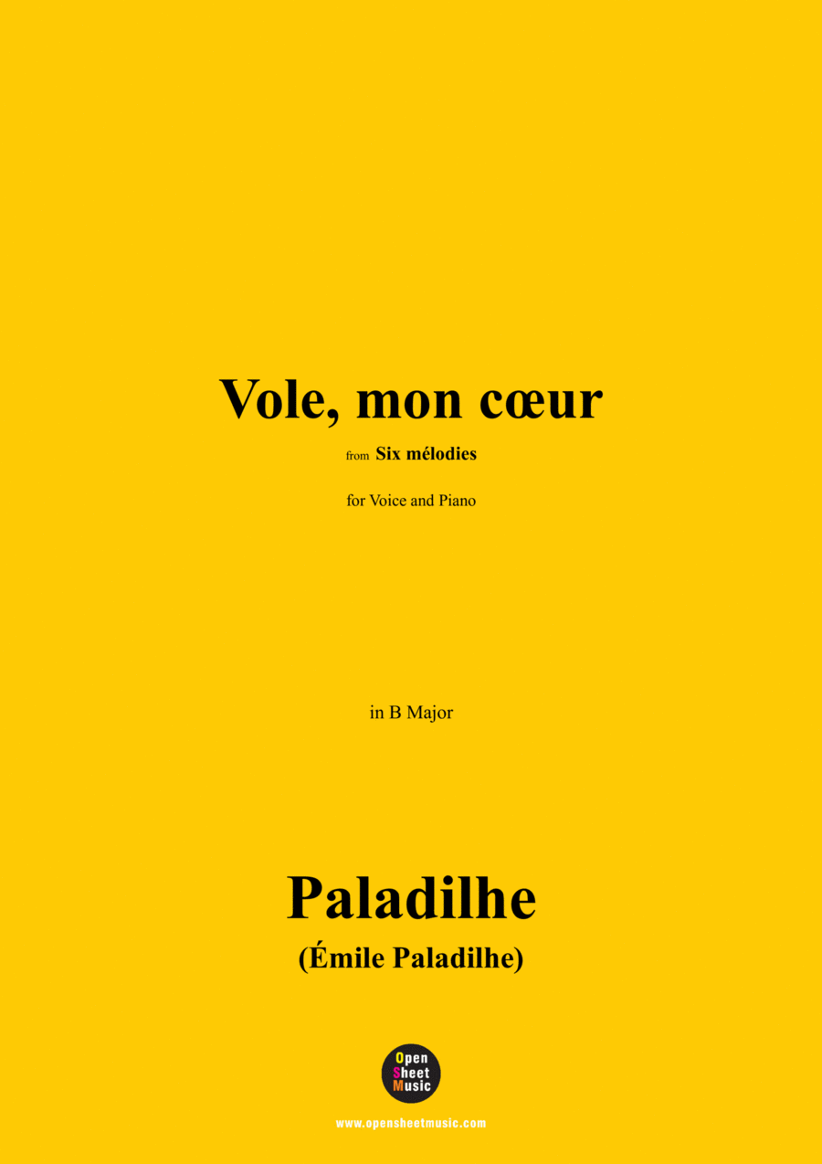 Paladilhe-Vole,mon cœur,in B Major Voice scores gallery preview page 1