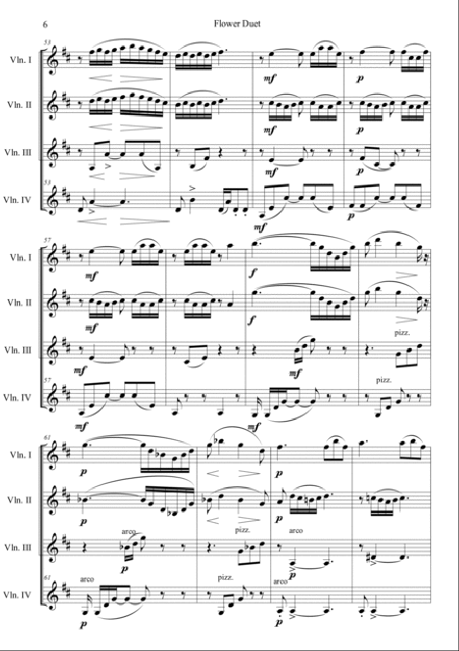 Flower Duet (from Opera Lakme) in D Major Violin scores gallery preview page 6