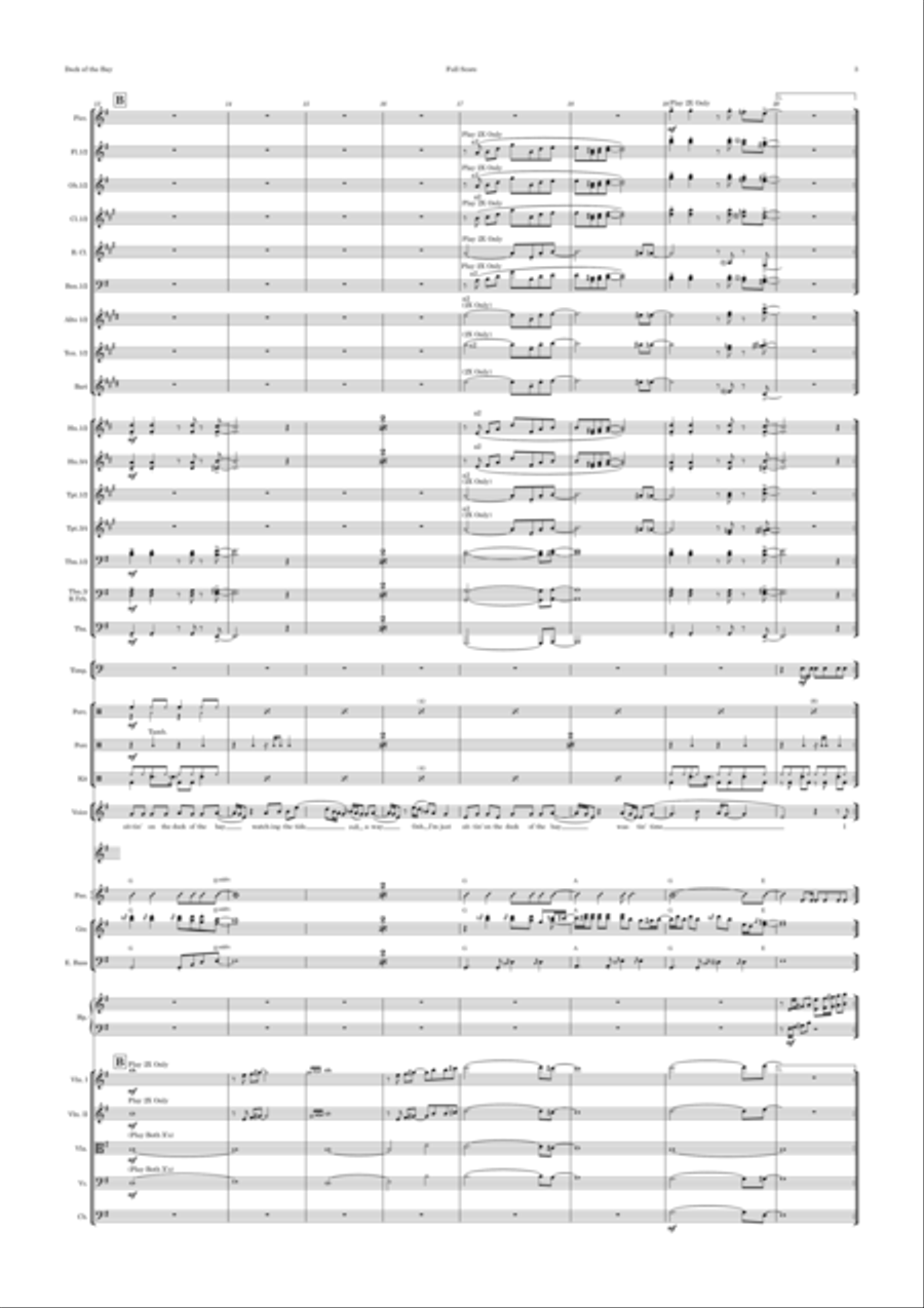 (sittin' On) The Dock Of The Bay Full Orchestra scores gallery preview page 3