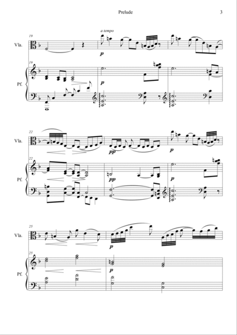 Prelude from Bergamasuqe Suite Viola scores gallery preview page 3