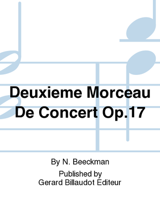 Book cover for Deuxième Morceau de Concert Op. 17