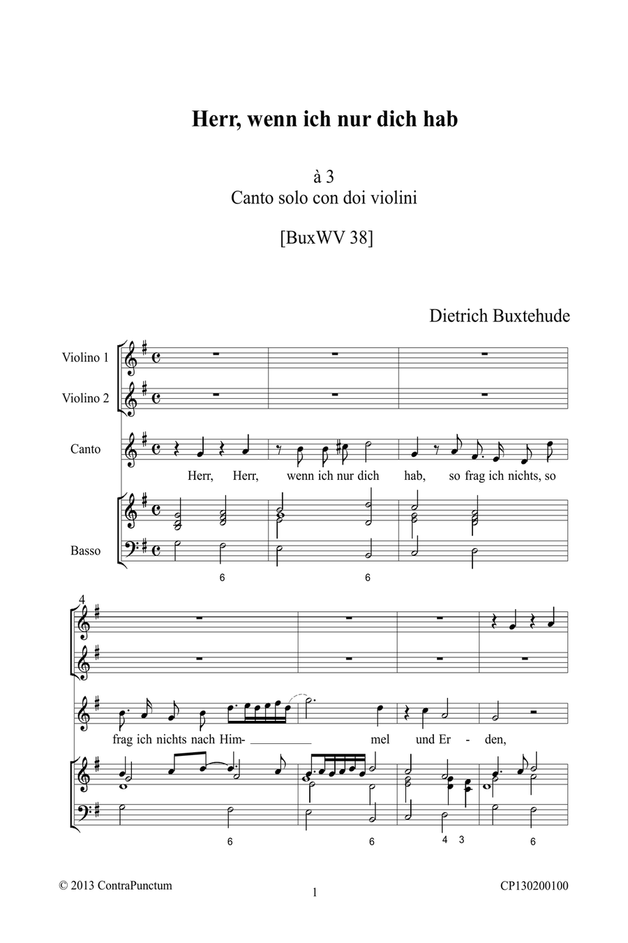 Herr, wenn ich nur dich hab BuxWv 38 Herr, wenn ich nur dich hab BuxWv 38 Small Ensemble scores gallery preview page 5