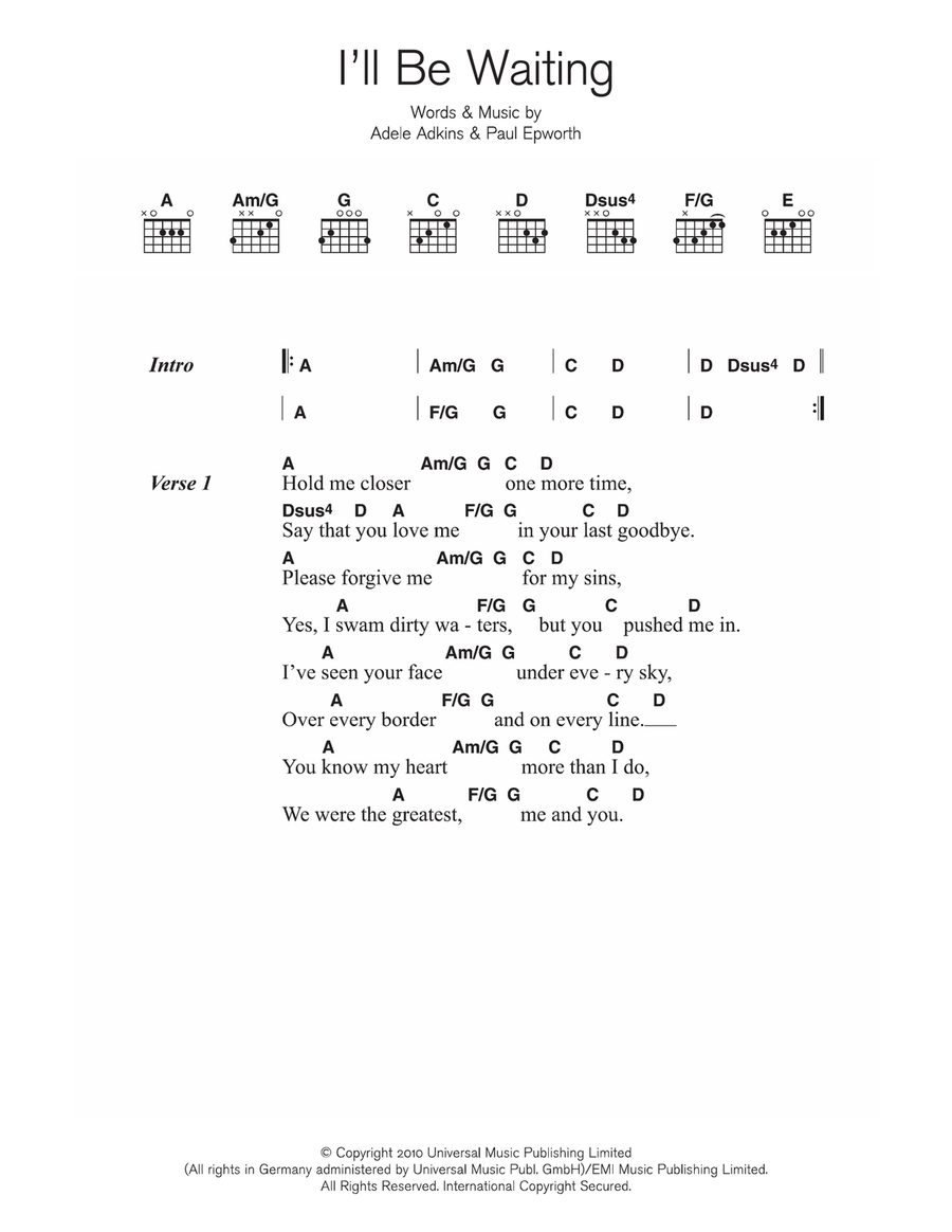 I'll Be Waiting I'll Be Waiting Acoustic Guitar scores gallery preview page 1