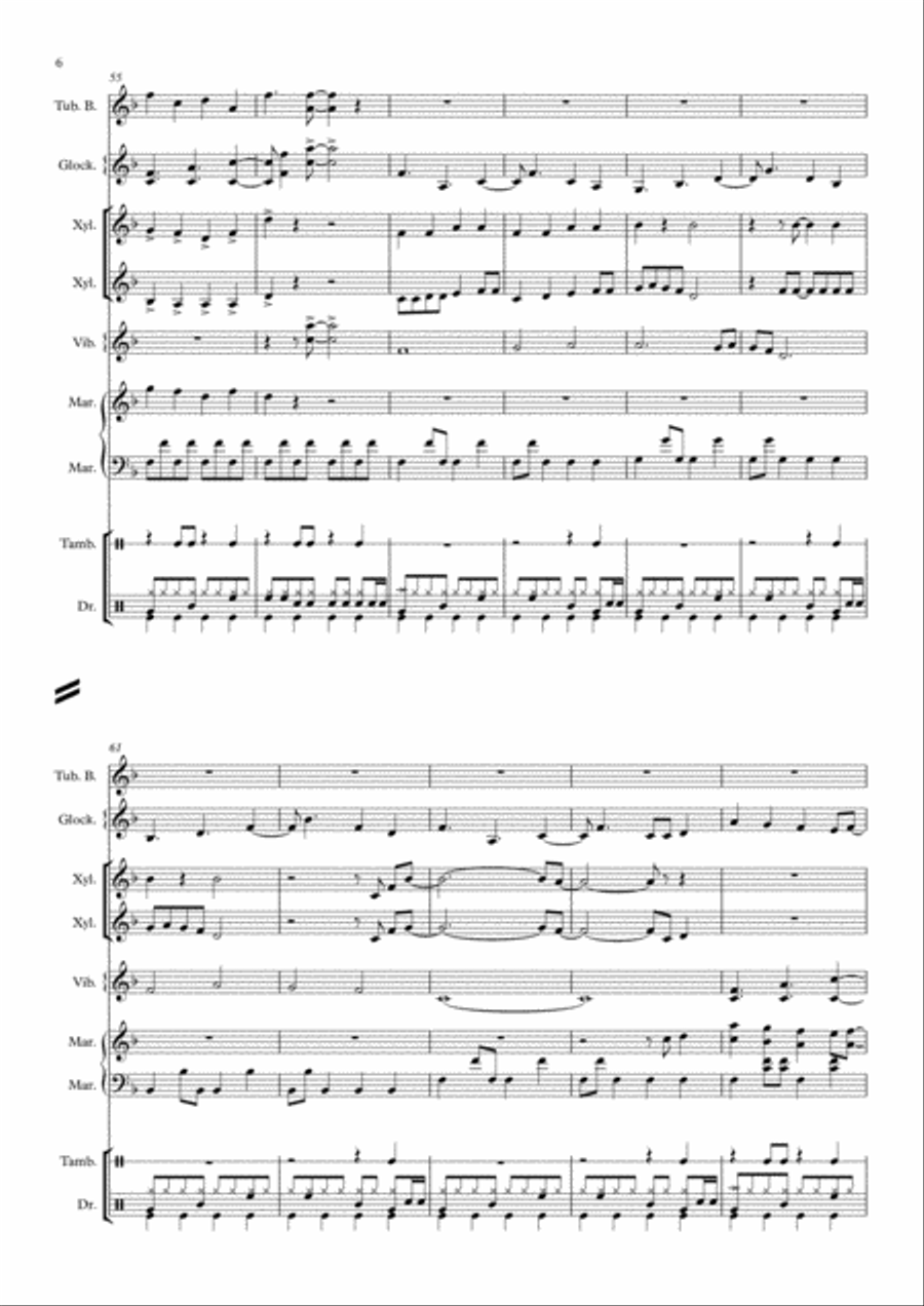 Marry You Marry You Percussion Ensemble scores gallery preview page 6