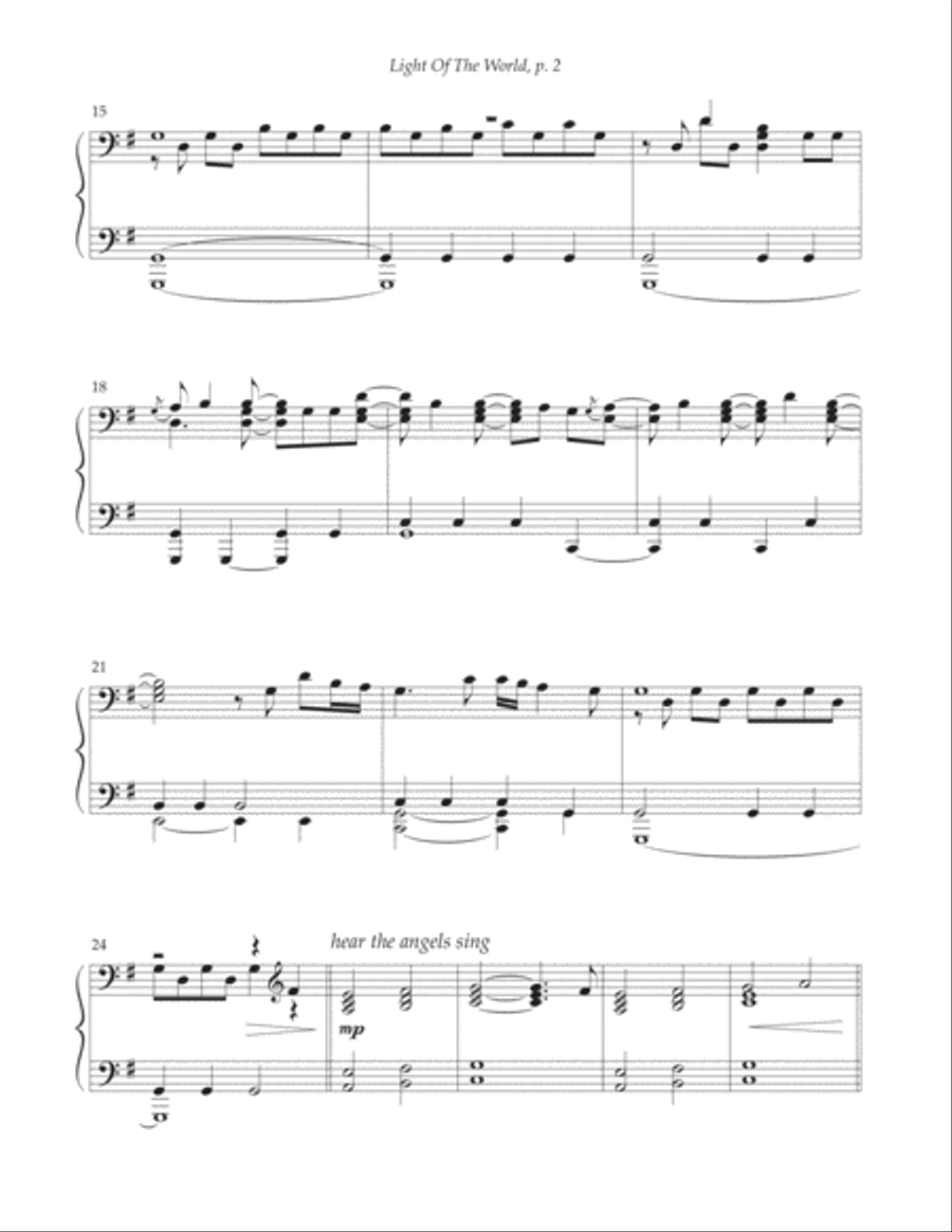 Light Of The World Piano Solo scores gallery preview page 2