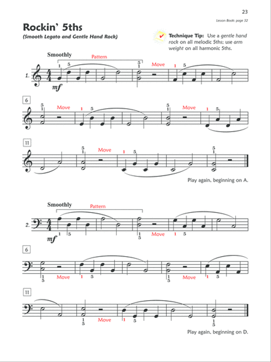 Premier Piano Course Technique, Book 1B Piano Method scores gallery preview page 4